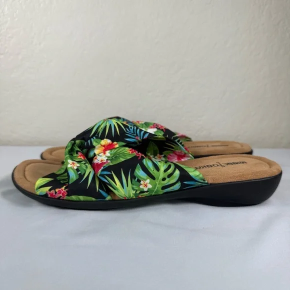 -ON HOLD- NEW Minnetonka Sarong Tropical Floral Summer Slide Sandals Size 9 WIDE - Picture 6 of 12